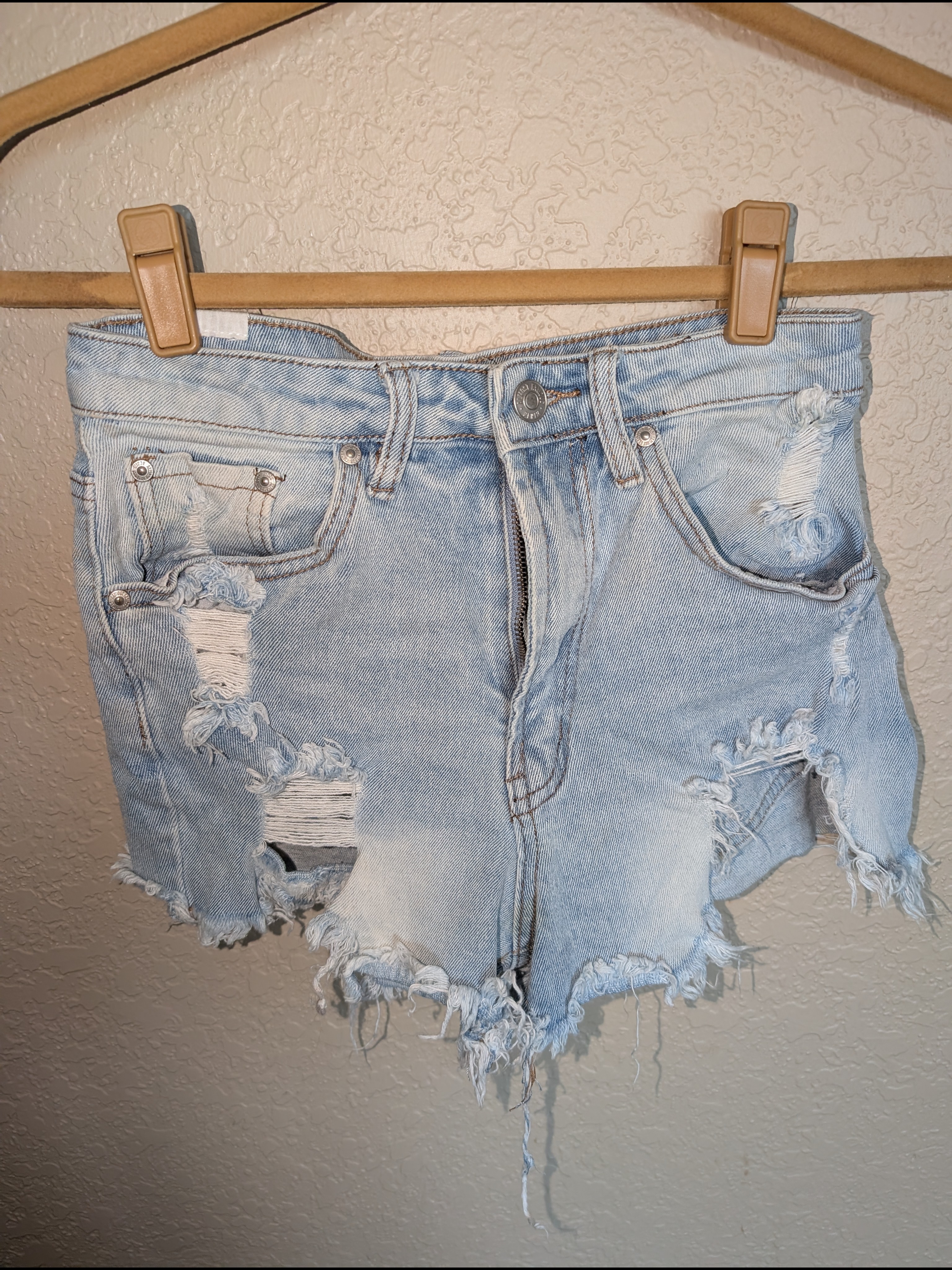 3/$20 Almost Famous Light Blue Ripped Denim Shorts